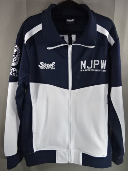 New Japan Pro Wrestling ×SOUL Lion Mark Jersey Jacket (2) (Navy ×White))