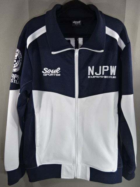 New Japan Pro Wrestling ×SOUL Lion Mark Jersey Jacket (2) (Navy ×White))