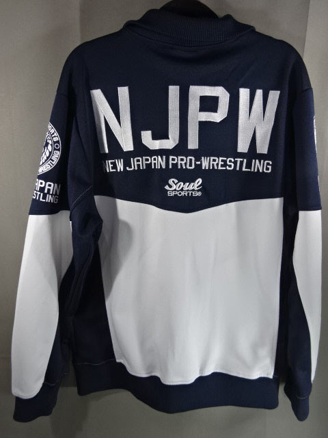 New Japan Pro Wrestling ×SOUL Lion Mark Jersey Jacket (2) (Navy ×White))