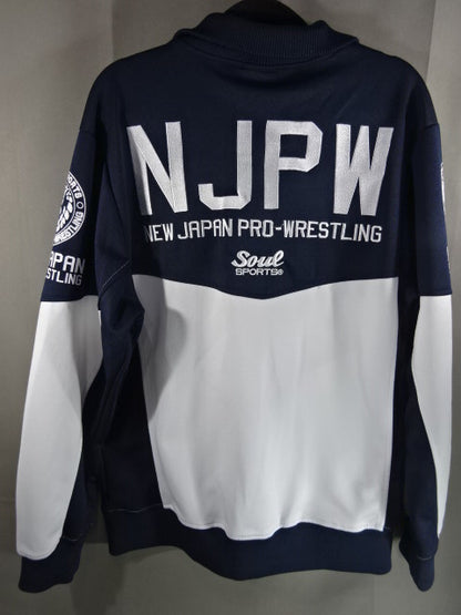 New Japan Pro Wrestling ×SOUL Lion Mark Jersey Jacket (2) (Navy ×White))