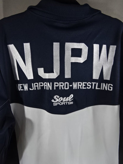 New Japan Pro Wrestling ×SOUL Lion Mark Jersey Jacket (2) (Navy ×White))