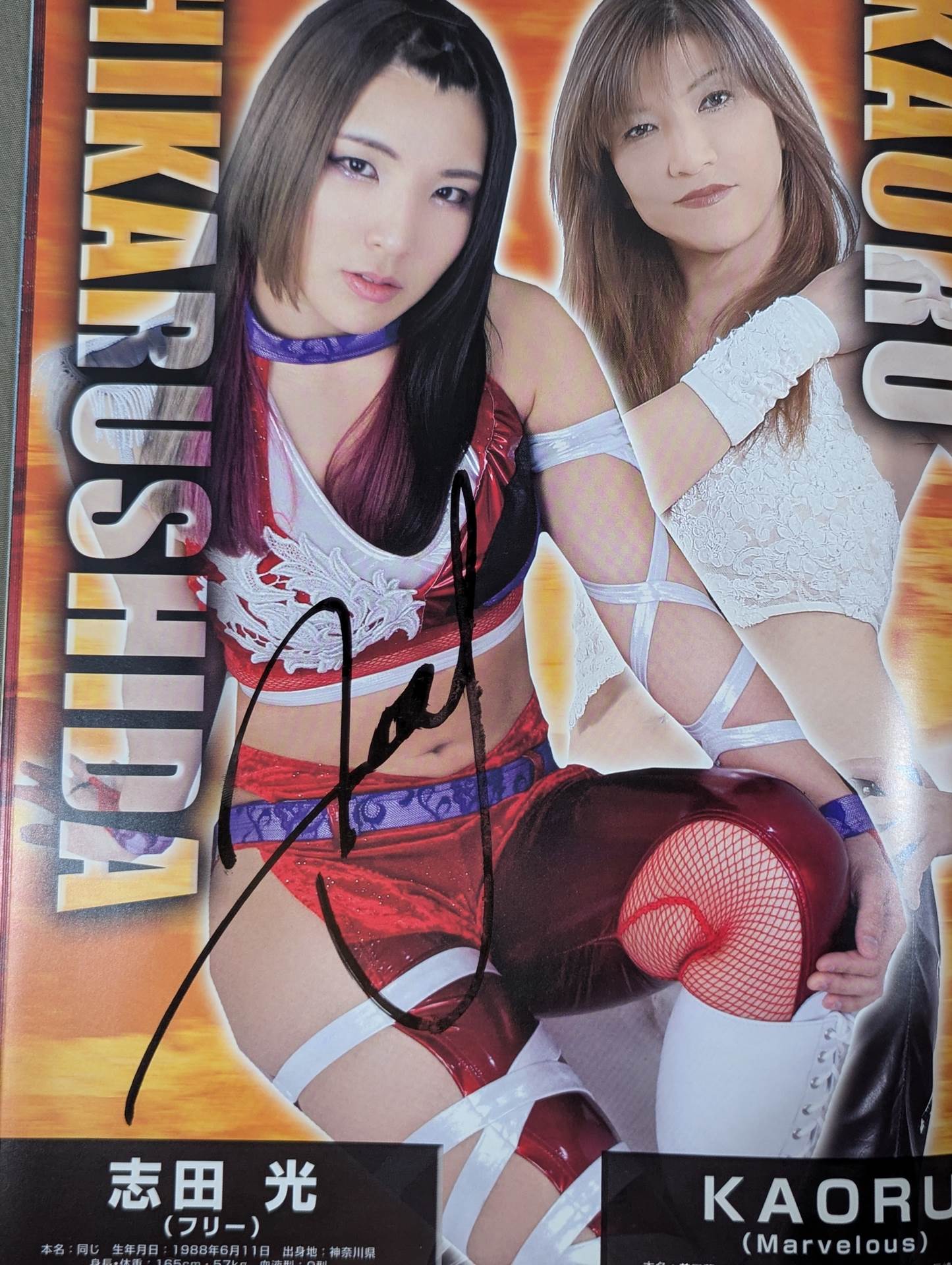 [6 fighters hand signed autograph 】Pro-wrestling WAVE Official Pamphlet vol.93