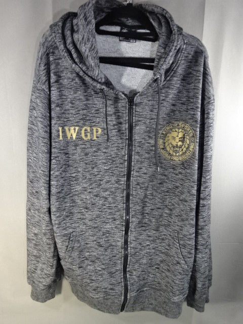 New Japan Pro Wrestling × Shimamura Lion Mark Pullover Hoodie  (4) (Grey)