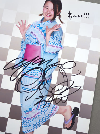 Ayame Sasamura hand signed autograph  Pro-Photo Set of 2