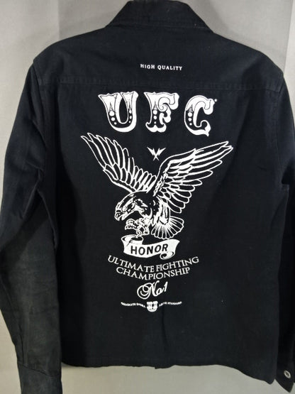 UFC オープンカラーロングスリーブシャツ①(ブラック)