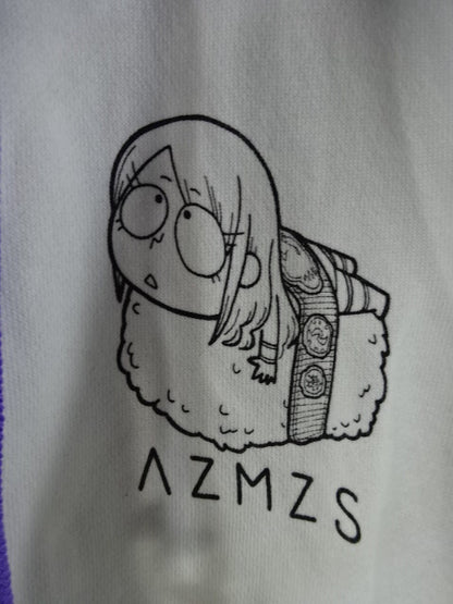 HTML ZERO3×STARDOM AZM Collaboration Zip-Up hoodie  (1) (White)