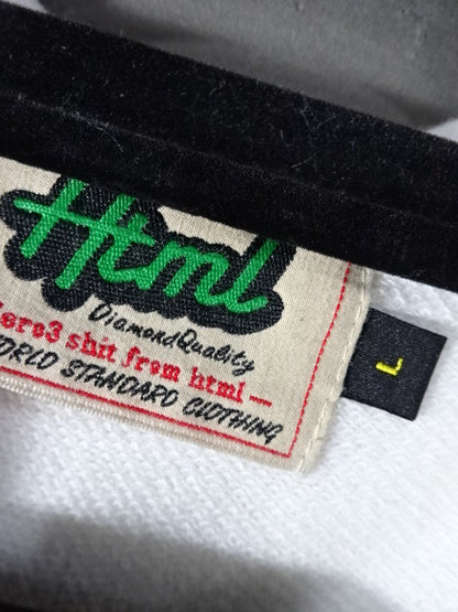 HTML ZERO3×STARDOM AZM Collaboration Zip-Up hoodie  (1) (White)