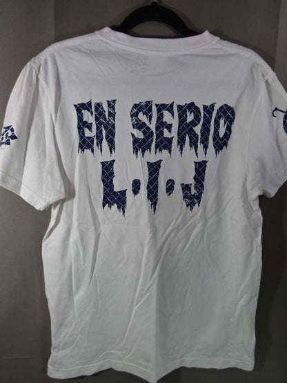 BUSHI  EN SERIO T-SHIRT (1) (White× Blue)