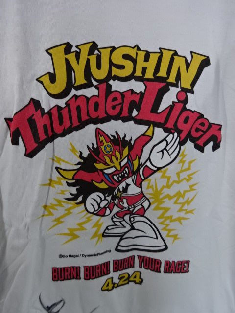 【hand signed autograph】 Jushin Thunder Liger Liger Alumni Association Thanksgiving Sixteenth Birthday SP Event Limited T-Shirt (2) (White)
