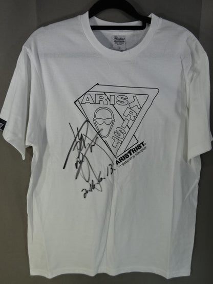 [Masahiro Chono  hand signed autograph ] ARISTRIST AT Logo T-Shirt (2) (White)