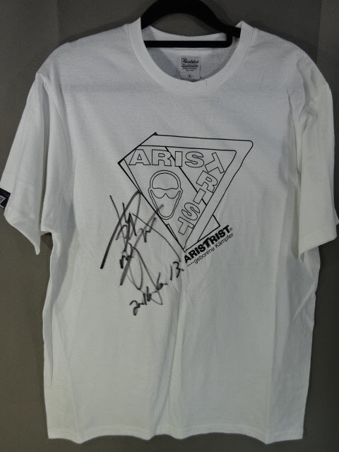 [Masahiro Chono  hand signed autograph ] ARISTRIST AT Logo T-Shirt (2) (White)