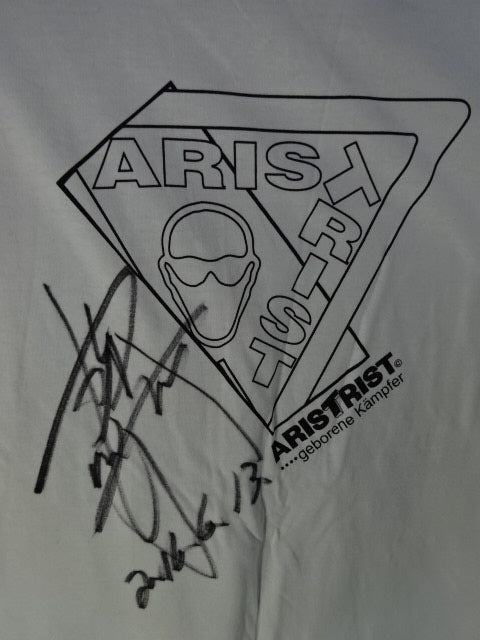 [Masahiro Chono  hand signed autograph ] ARISTRIST AT Logo T-Shirt (2) (White)