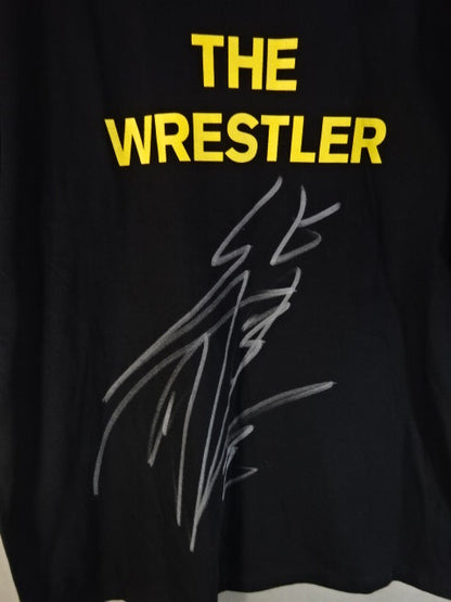 【hand signed autograph】 Katsuyori Shibata THE WRESTLER T-Shirt (3) (Black× Mustard)