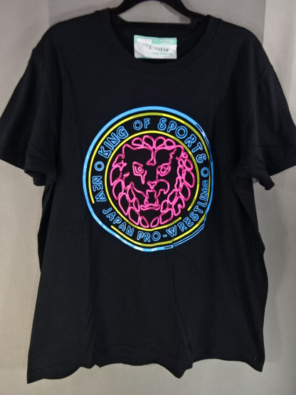 New Japan Pro Wrestling ×HAOMING Lion Mark T-shirt (1) (black)