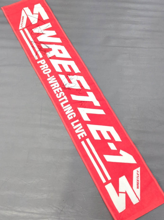 [4 fighters hand signed autograph WRESTLE-1  Muffler Towel