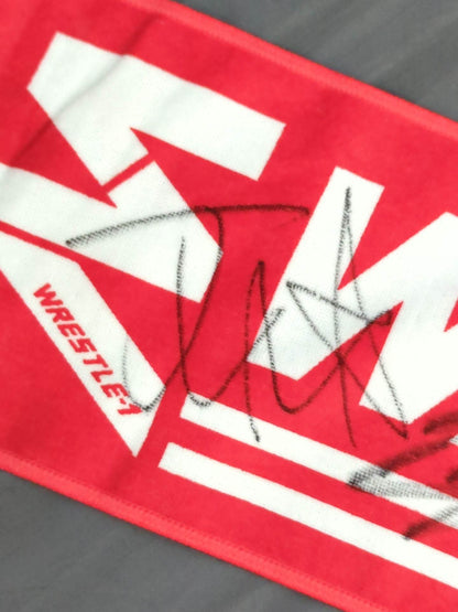 [4 fighters hand signed autograph WRESTLE-1  Muffler Towel