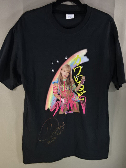【hand signed autograph】 SAKI Picture T-Shirt (1) (Black)