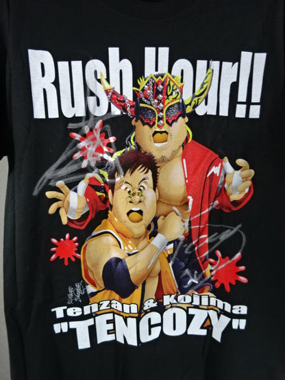 【直筆Wサイン入り】天山広吉＆小島聡 Rush Hour!! Tシャツ