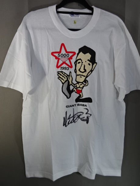 【hand signed autograph】 Giant Baba  5000 game appearance commemoration T-shirt