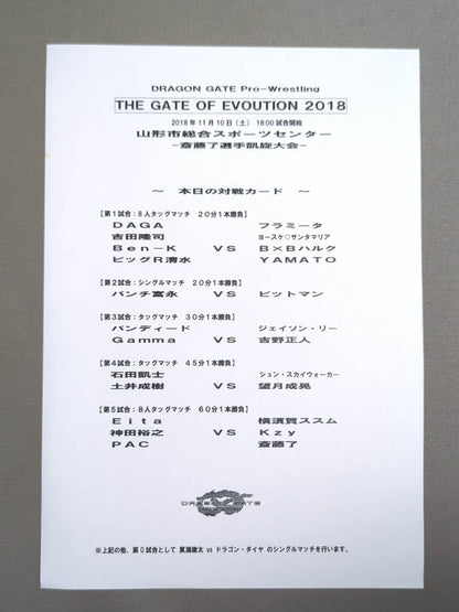 【10選手直筆サイン入り】2018 DRAGON GATE OFFICIAL PAMPHLET Vol.5