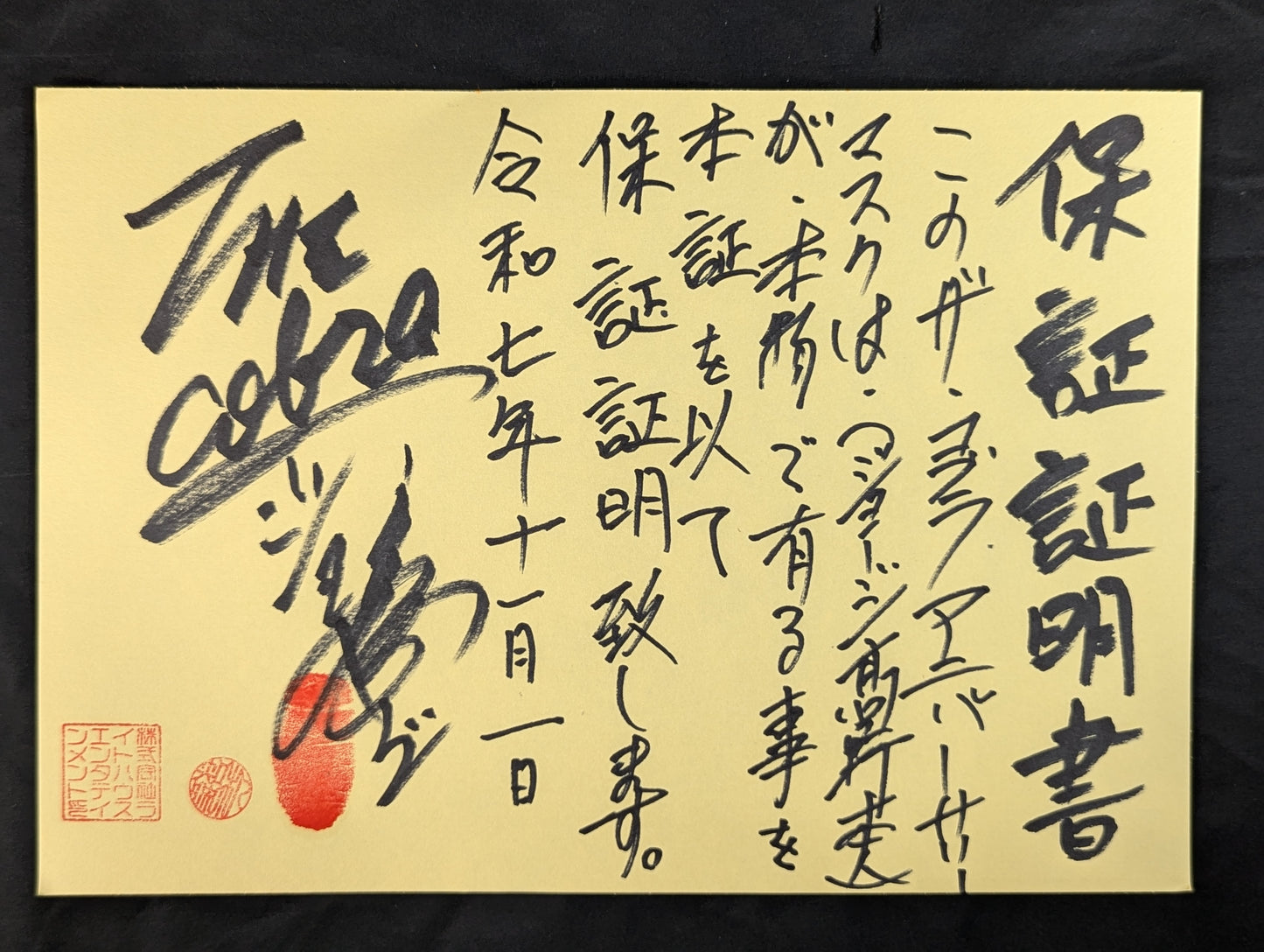 ザ・コブラ ★デビュー42周年アニバーサリー限定マスク★