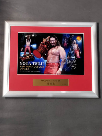 ★NJC First Victory ★ Yota Tsuji NEW JAPAN CUP 2024 Victory Commemoration Hand signed autograph photo frame