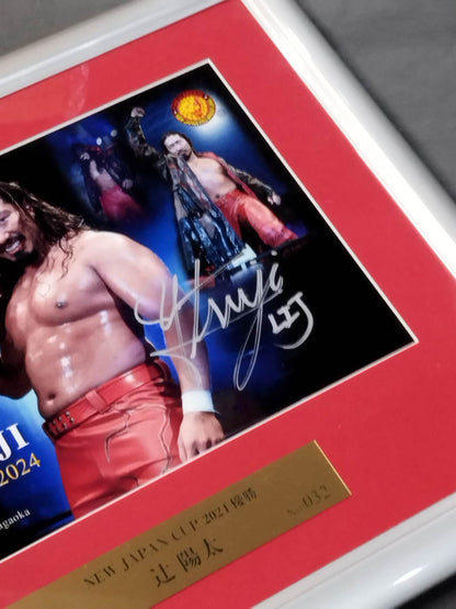 ★NJC First Victory ★ Yota Tsuji NEW JAPAN CUP 2024 Victory Commemoration Hand signed autograph photo frame