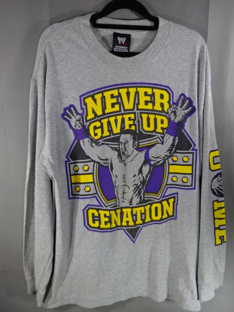 John Cena  Illustration Long Sleeve T-Shirt (3) (WWE (2008) / Gray)