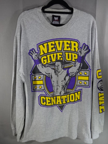 John Cena  Illustration Long Sleeve T-Shirt (3) (WWE (2008) / Gray)