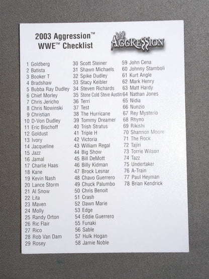 2003 FLEER WWE AGGRESSION 89 Regular Cards Full Complete Set
