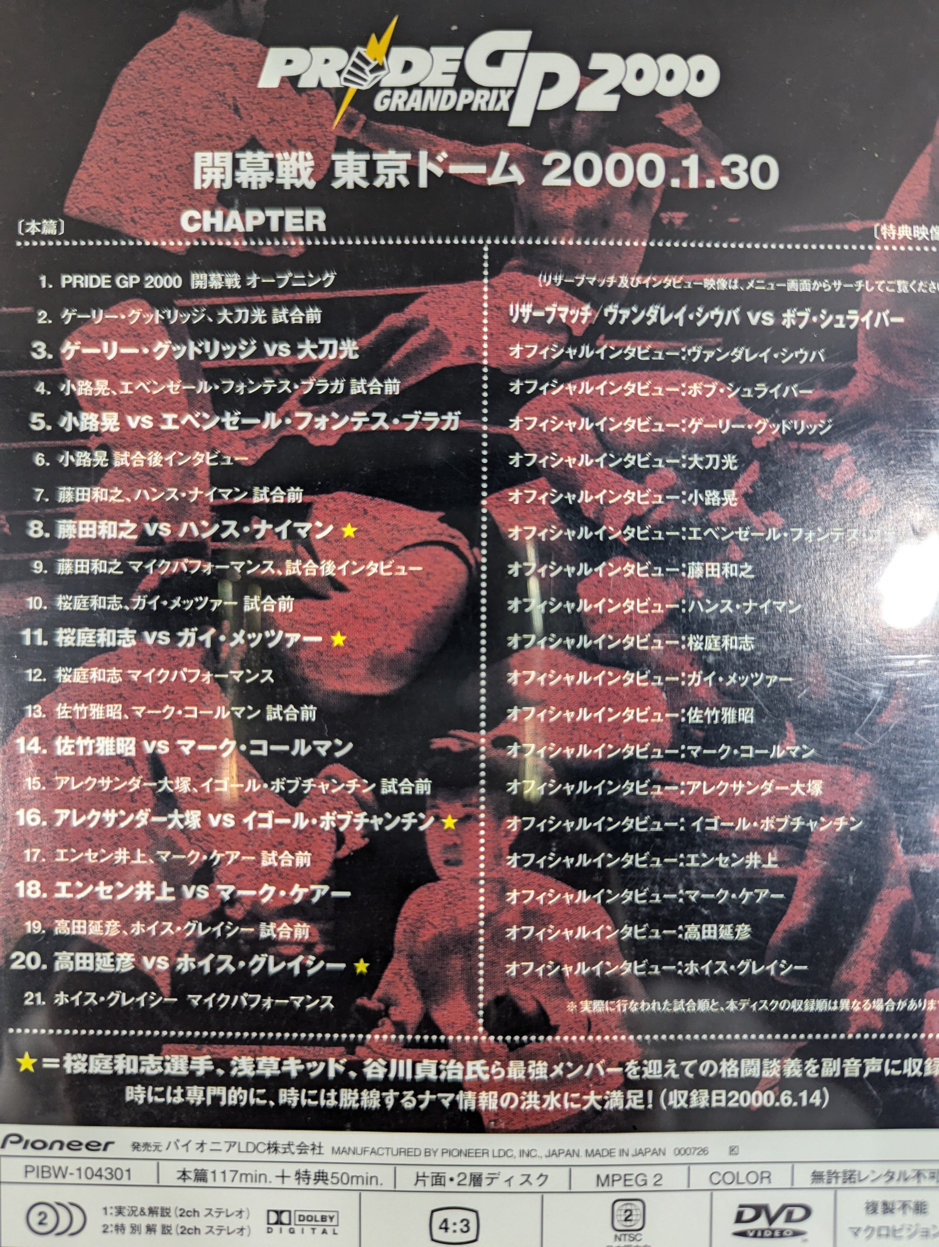 スポーツ・フィットネス PRIDE GP 2000 スポーツ・フィットネス PRIDE GP 2000 PRIDE GP 2000 ☆開幕戦＆決勝