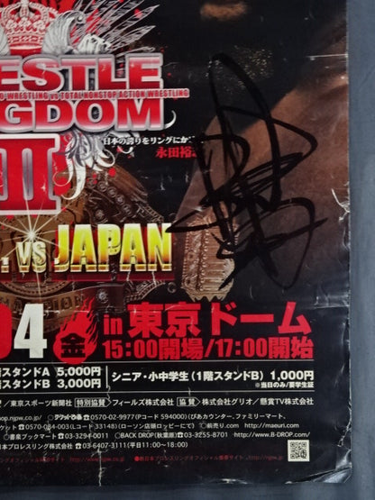 ★カート・アングル＆永田裕志 直筆サインW入り★ 日米全面対決。レッスルキングダムⅡ