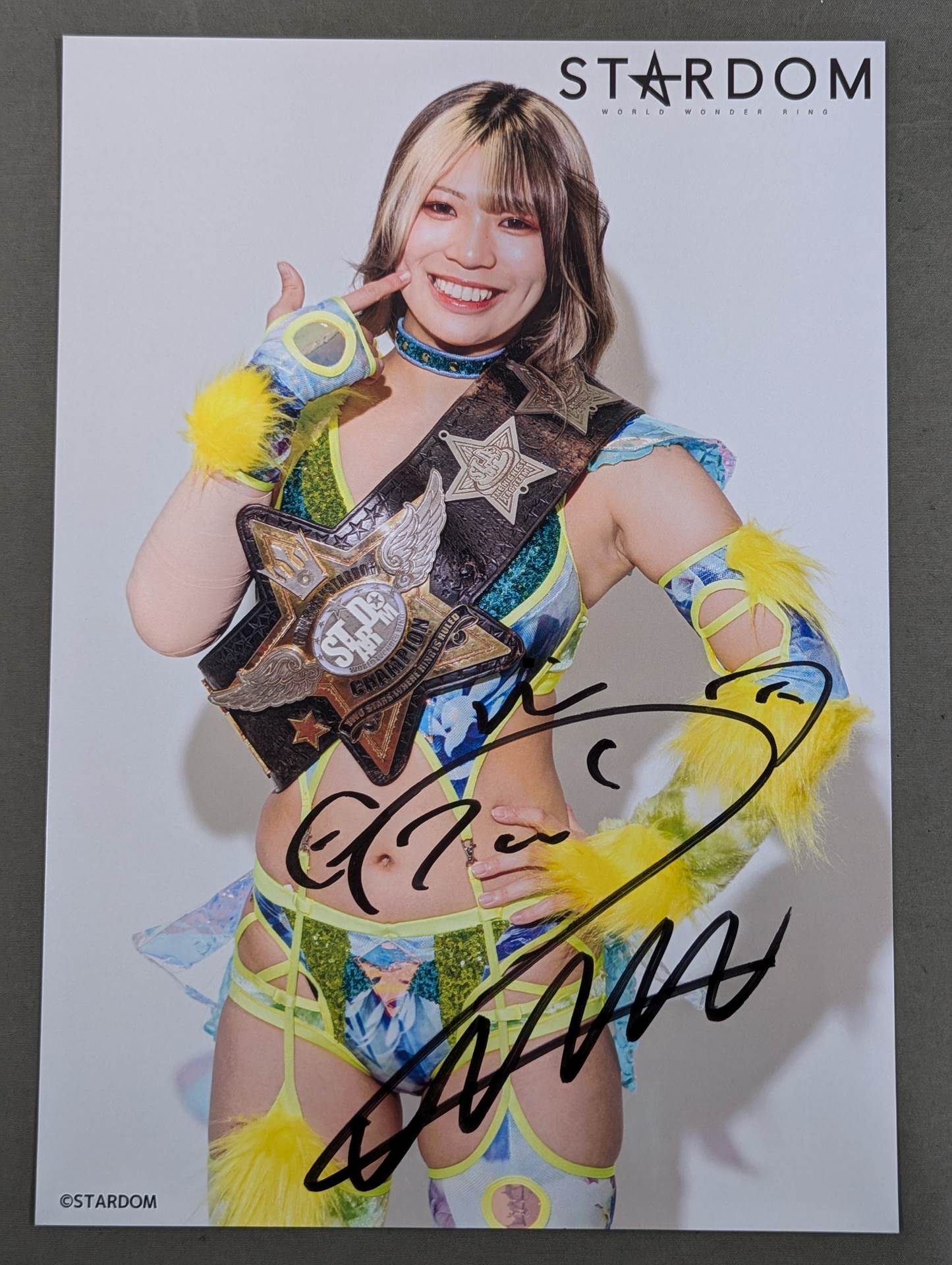 ジュリア直筆サイン入りポートレートスターダム 羽南 直筆サイン入り スターダムポートレート(E-5) – 闘道館