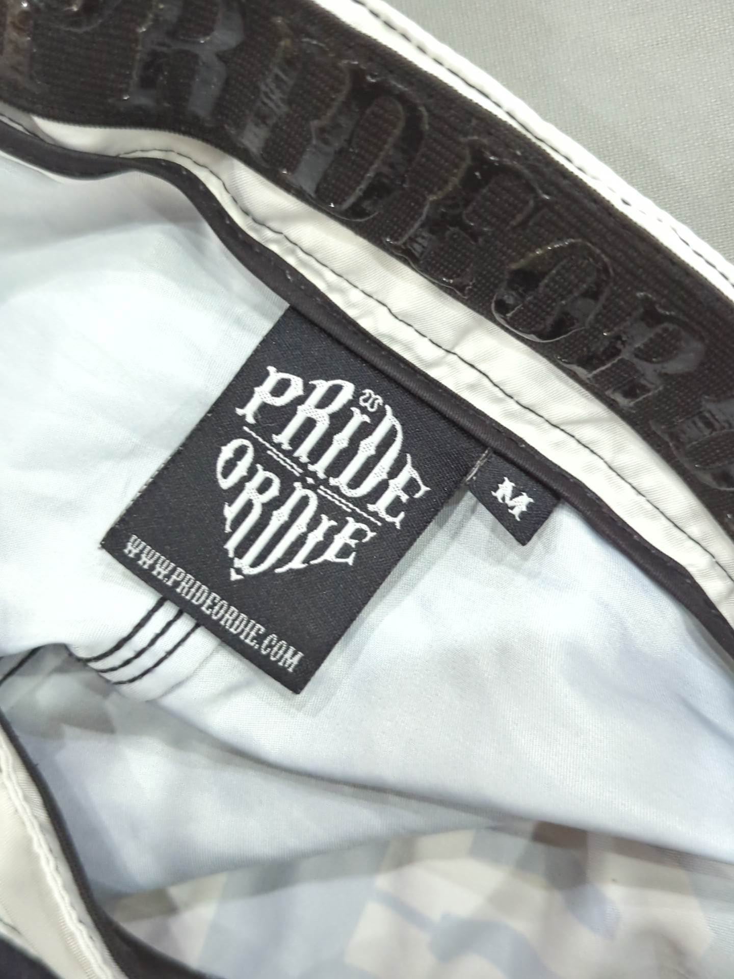 PRiDE or DiE Fight Shorts (1) (Black× White)