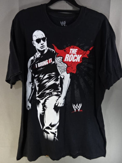 ザ・ロック イラストTシャツ①(WWE(2012) / ブラック)