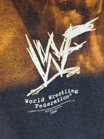 ザ・ロック ピクチャーTシャツ①(WWF(2000) / ブラック)