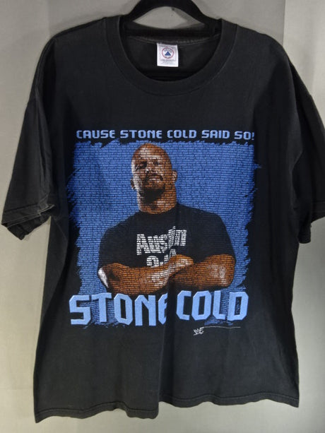 ストーンコールド・スティーブ・オースチン ピクチャーTシャツ①(WWF(1999) / ブラック)