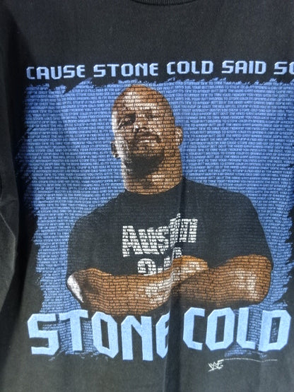 ストーンコールド・スティーブ・オースチン ピクチャーTシャツ①(WWF(1999) / ブラック)