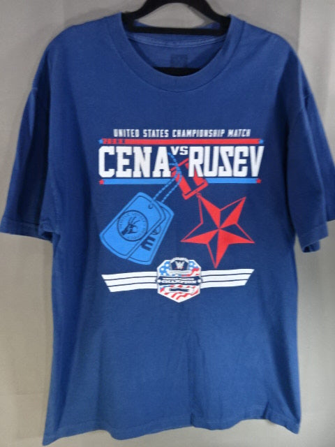 WRESTLEMANIA 31 John Cena  vs Rusev T-Shirt (WWE (2015) / Navy)