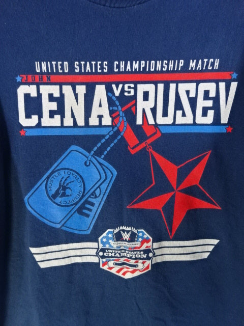 WRESTLEMANIA 31 John Cena  vs Rusev T-Shirt (WWE (2015) / Navy)