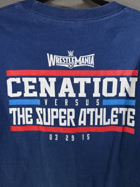 WRESTLEMANIA 31 John Cena  vs Rusev T-Shirt (WWE (2015) / Navy)