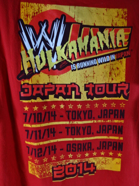 ハルク・ホーガン WWE LIVE JAPAN TOUR ピクチャーTシャツWWE(2014) / レッド)