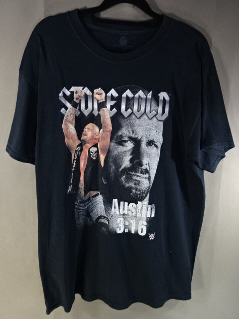 ストーンコールド・スティーブ・オースチン ピクチャーTシャツ①(WWE(2016) / ブラック)