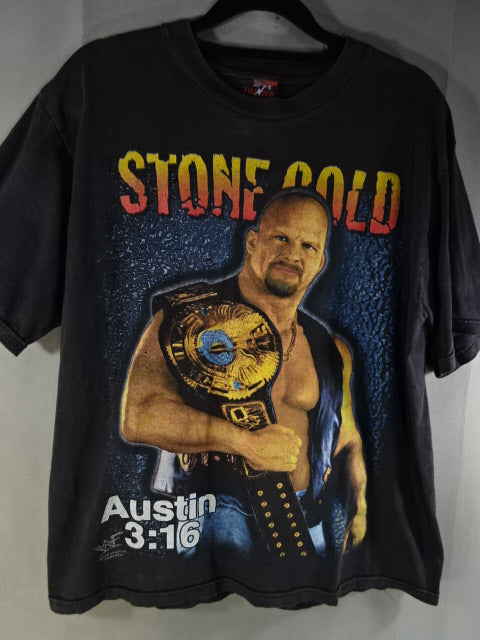 ストーンコールド・スティーブ・オースチン ピクチャーTシャツ②(ブートレック / ブラック)