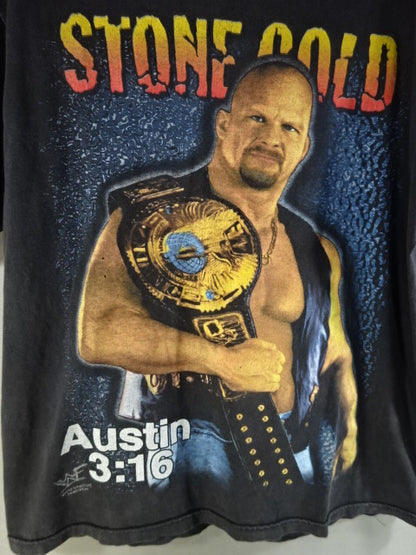 ストーンコールド・スティーブ・オースチン ピクチャーTシャツ②(ブートレック / ブラック)