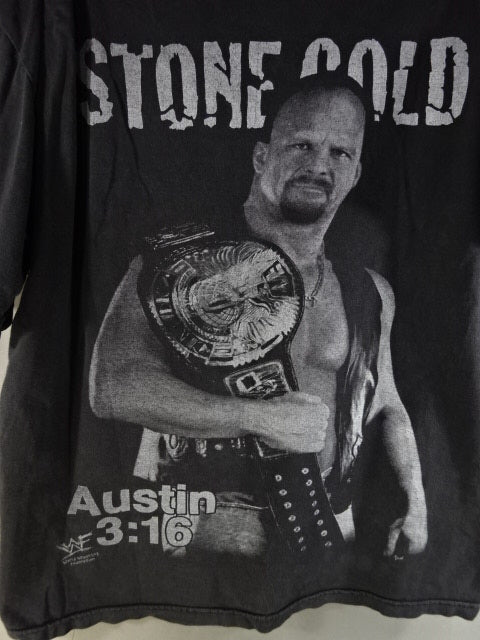 ストーンコールド・スティーブ・オースチン ピクチャーTシャツ②(ブートレック / ブラック)