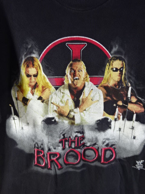 ザ・ブルード(エッジ＆クリスチャン＆ギャングリル) ピクチャーTシャツ①(WWF(1998) / ブラック)