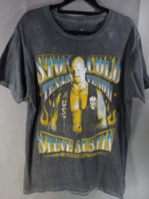 ストーンコールド・スティーブ・オースチン ピクチャーTシャツ③(WWE(2023) / ブラック)