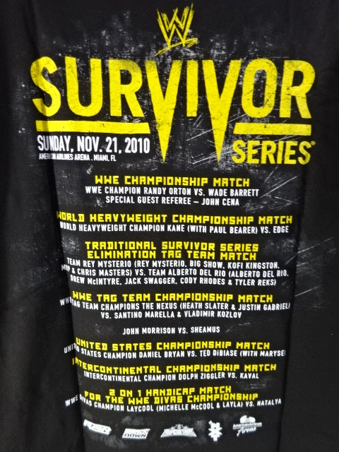 SURVIVOR SERIES 2010 ピクチャーTシャツ①(WWE(2010) / ブラック)