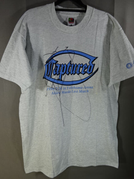 【直筆サイン入り】前田日明 Captured 1998.7.20 LASTMATCH Tシャツ①(グレー)